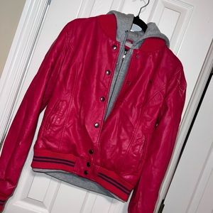 Obey Propaganda Red leather jacket